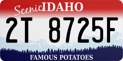 ID license plate 2T8725F