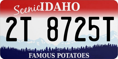 ID license plate 2T8725T