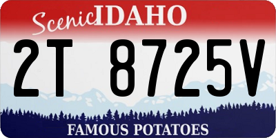ID license plate 2T8725V