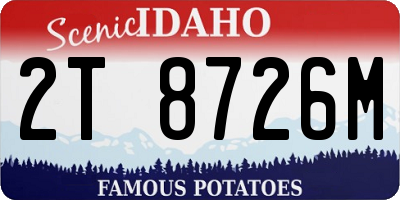 ID license plate 2T8726M