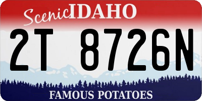 ID license plate 2T8726N
