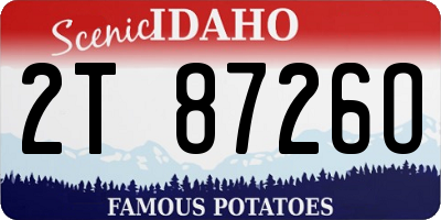 ID license plate 2T8726O
