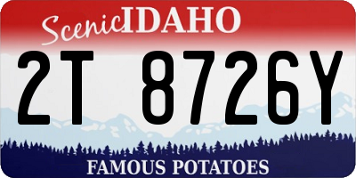 ID license plate 2T8726Y