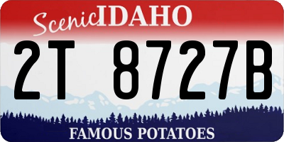 ID license plate 2T8727B