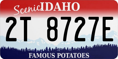 ID license plate 2T8727E