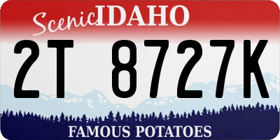 ID license plate 2T8727K