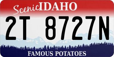 ID license plate 2T8727N