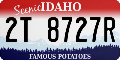 ID license plate 2T8727R