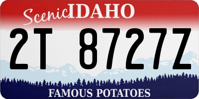 ID license plate 2T8727Z