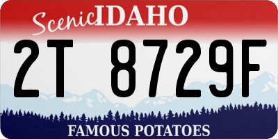 ID license plate 2T8729F