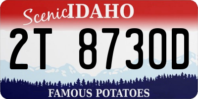ID license plate 2T8730D
