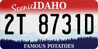 ID license plate 2T8731D