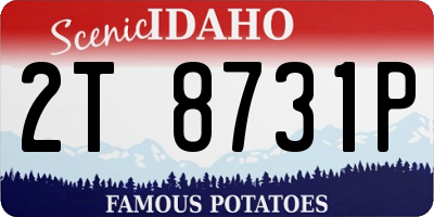 ID license plate 2T8731P