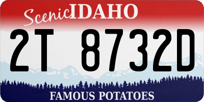 ID license plate 2T8732D