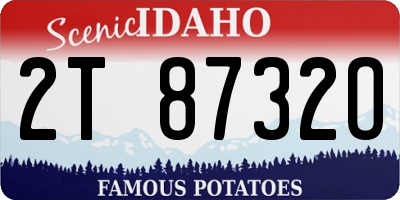 ID license plate 2T8732O
