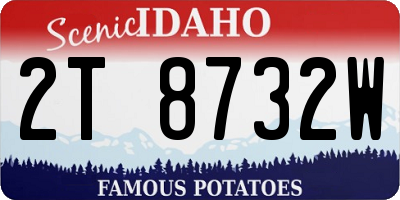 ID license plate 2T8732W