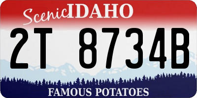 ID license plate 2T8734B