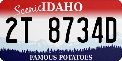 ID license plate 2T8734D