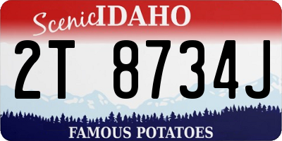 ID license plate 2T8734J