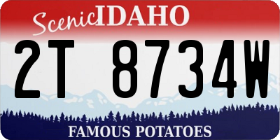 ID license plate 2T8734W