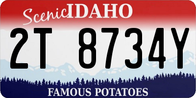 ID license plate 2T8734Y