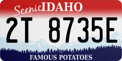 ID license plate 2T8735E