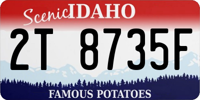 ID license plate 2T8735F