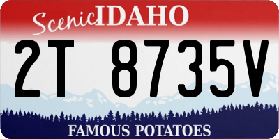 ID license plate 2T8735V