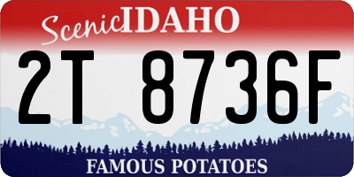 ID license plate 2T8736F