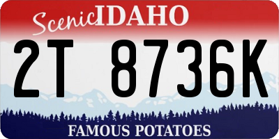 ID license plate 2T8736K