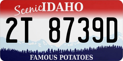 ID license plate 2T8739D