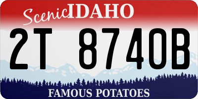 ID license plate 2T8740B