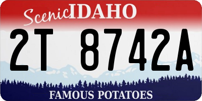 ID license plate 2T8742A