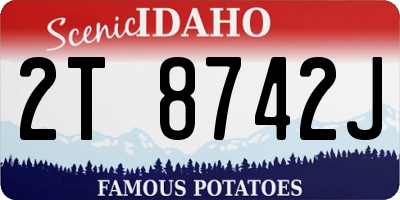 ID license plate 2T8742J