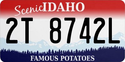 ID license plate 2T8742L