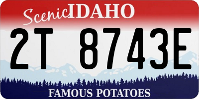 ID license plate 2T8743E