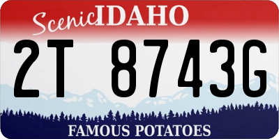 ID license plate 2T8743G