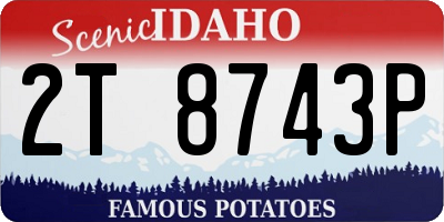 ID license plate 2T8743P