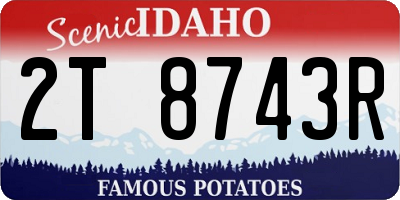 ID license plate 2T8743R