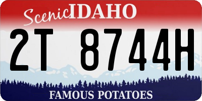 ID license plate 2T8744H