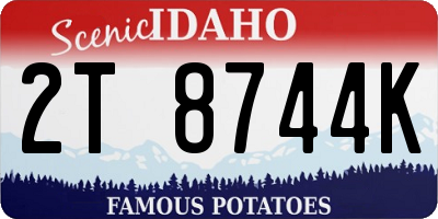 ID license plate 2T8744K