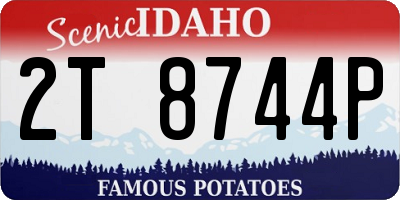 ID license plate 2T8744P