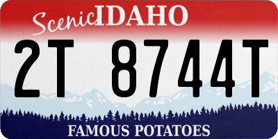 ID license plate 2T8744T