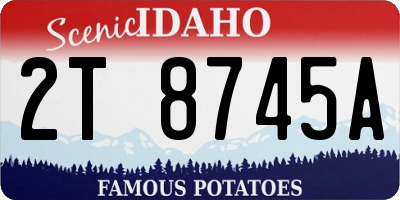 ID license plate 2T8745A