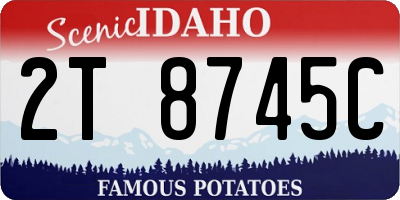 ID license plate 2T8745C