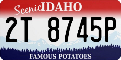 ID license plate 2T8745P
