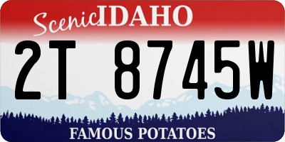 ID license plate 2T8745W