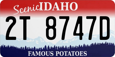ID license plate 2T8747D