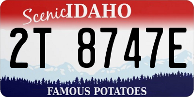 ID license plate 2T8747E