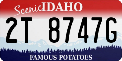 ID license plate 2T8747G